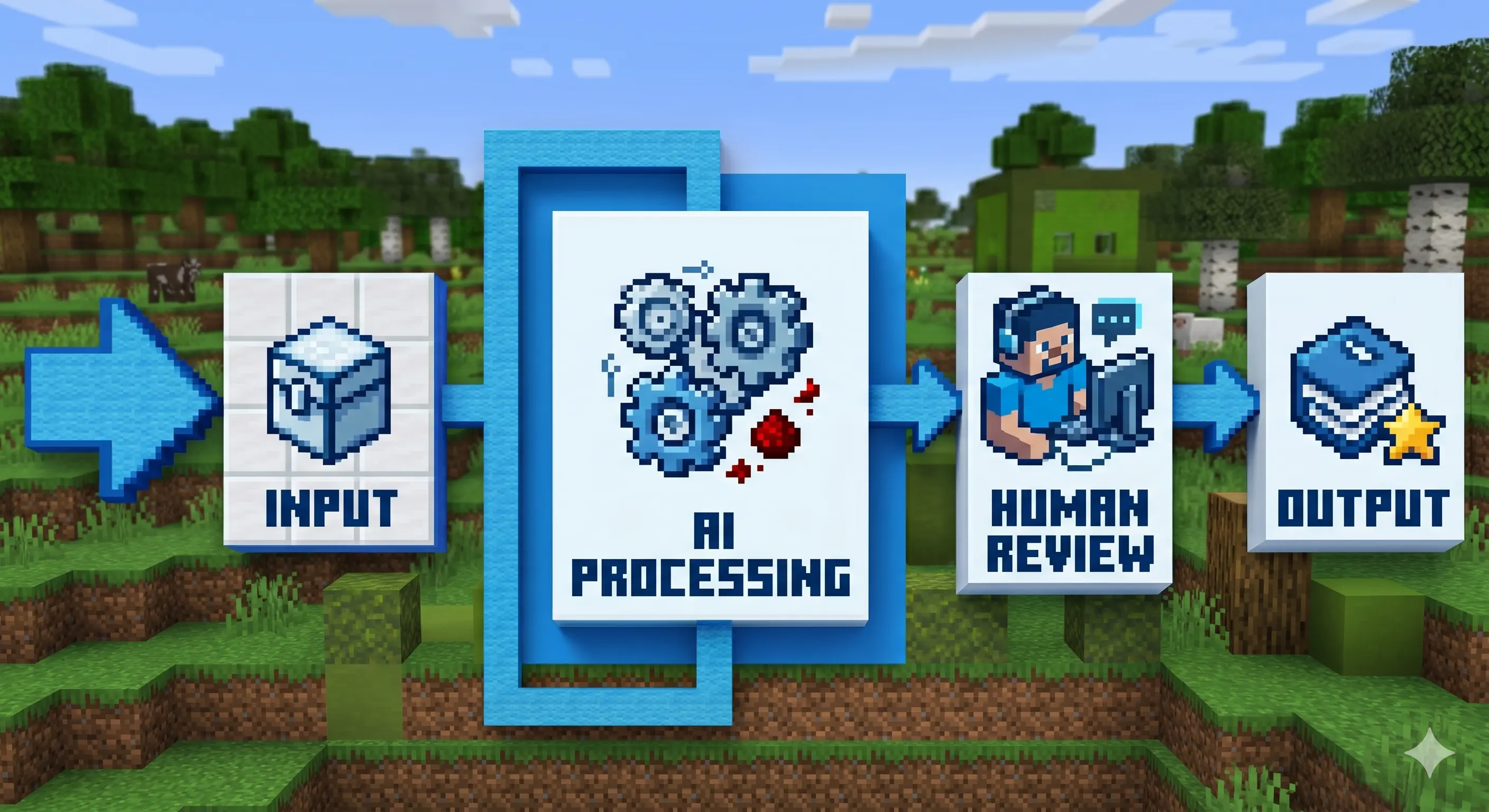 A diagram showing how data flows through an AI pipeline: from input through multiple processing stages to final output